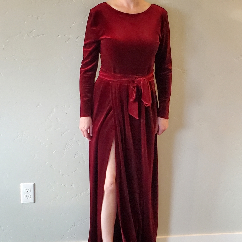 Velvet burgundy dress